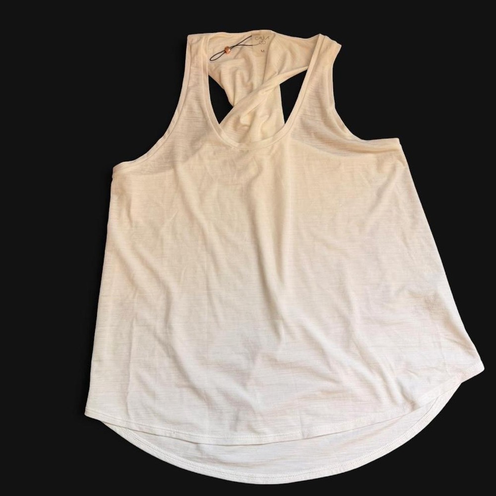 White Calia tank top with twist back NWOT